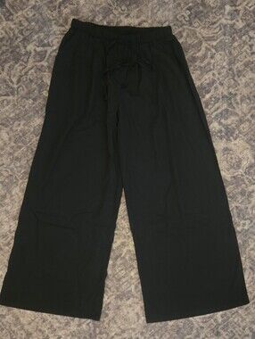 Cider Black Drawstring Wide Leg Pants NWT Sz Large